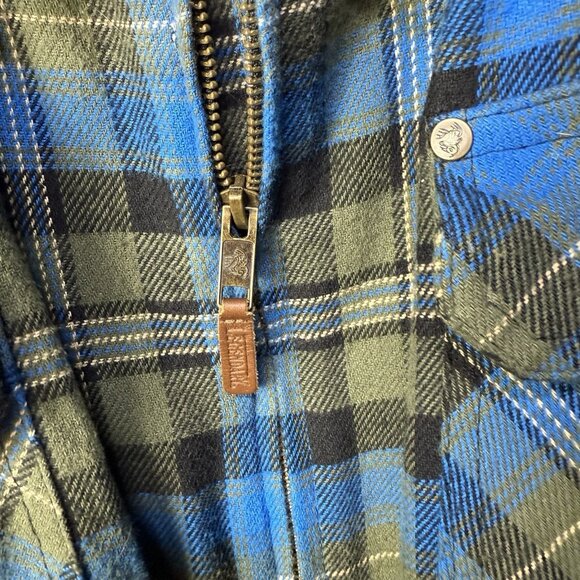 Legendary Whitetails Men's 4XT Blue Green Plaid Lined Flannel Shirt Jacket - Picture 6 of 10